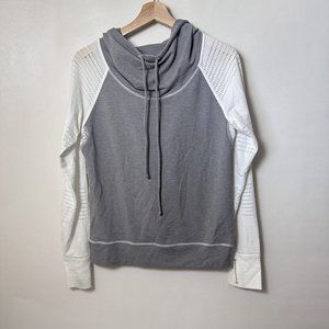 Athleta Hoodie Womens Small Gray Limitless Perforated Top Eyelet Lounge Gym